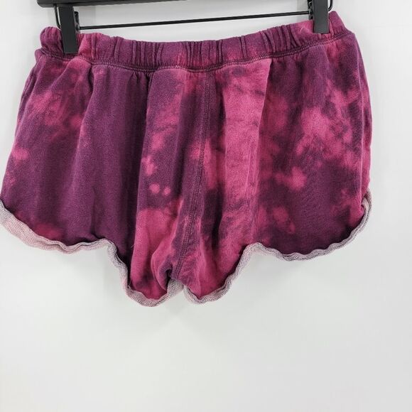 H&M red tie dye shorts pajama lounge comfy small - Picture 2 of 3